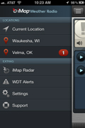 iMap Weather Radio - Menu - Iphone