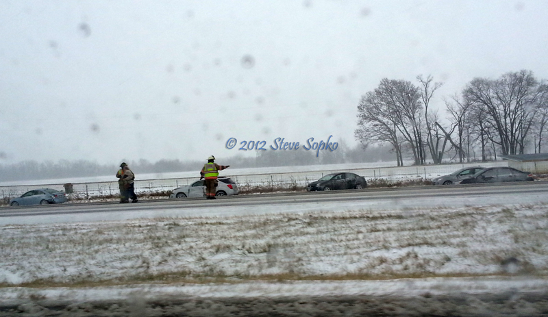 Car accident along I-80 in northwestern Ohio - December 26, 2012
