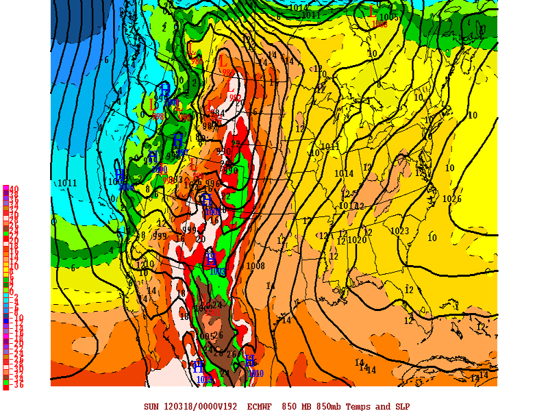 ECMWF - March 2012 - Forecasted Temperatures