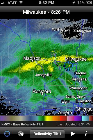 Nexrad Radar - Milwaukee, Wisconsin - February 2012 Snowstorm