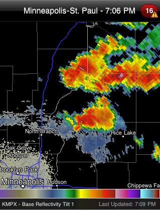 Supercell Thunderstorms - Minneapolis, MN - July 19, 2011