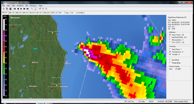 Elevated Supercell near Racine, Wisconsin - June 30, 2011